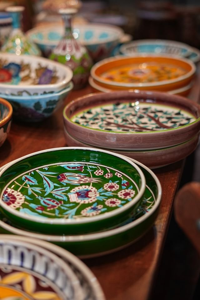 Painted Floral Serving Bowl Set