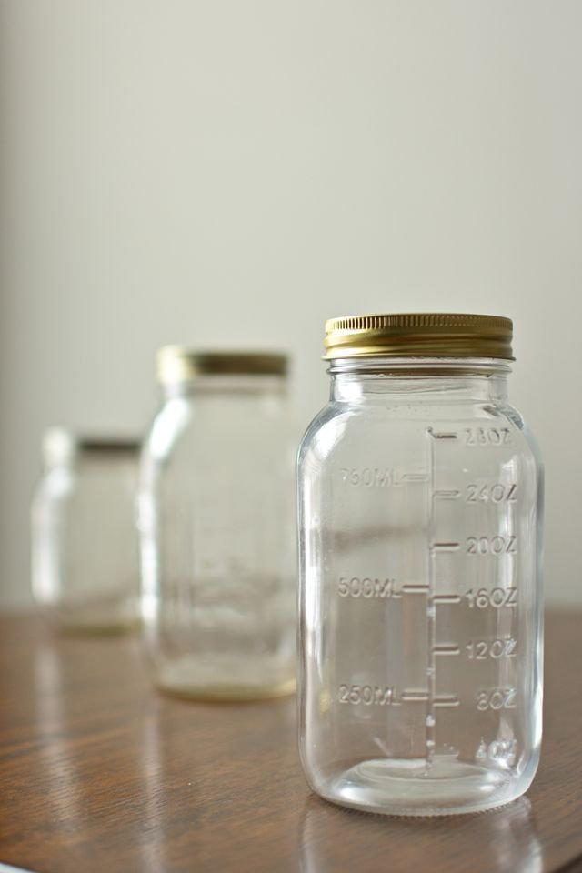 Gold Lid Glass Jar Set