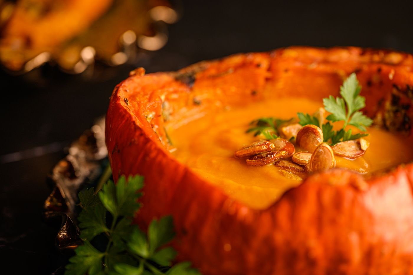 Whole Roasted Pumpkin Soup