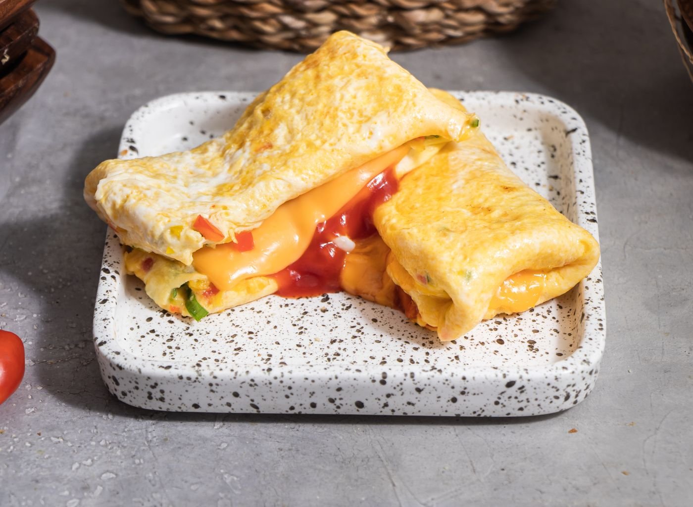 Rolled Cheese Omelette Bites