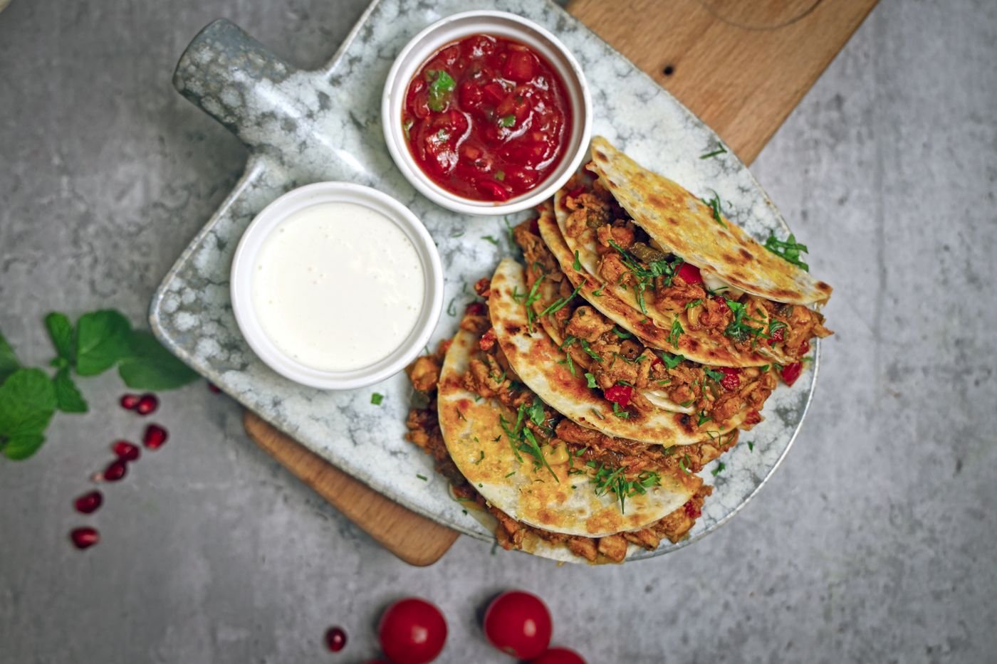 Chicken and Cheese Quesadillas