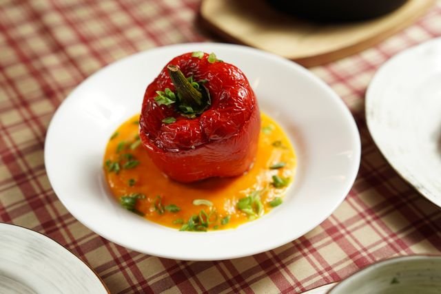 Rice-Stuffed Peppers in Tomato Sauce