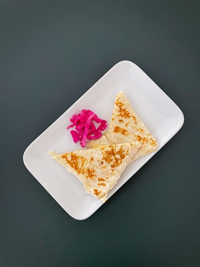 Cheese Quesadillas with Pickled Onions