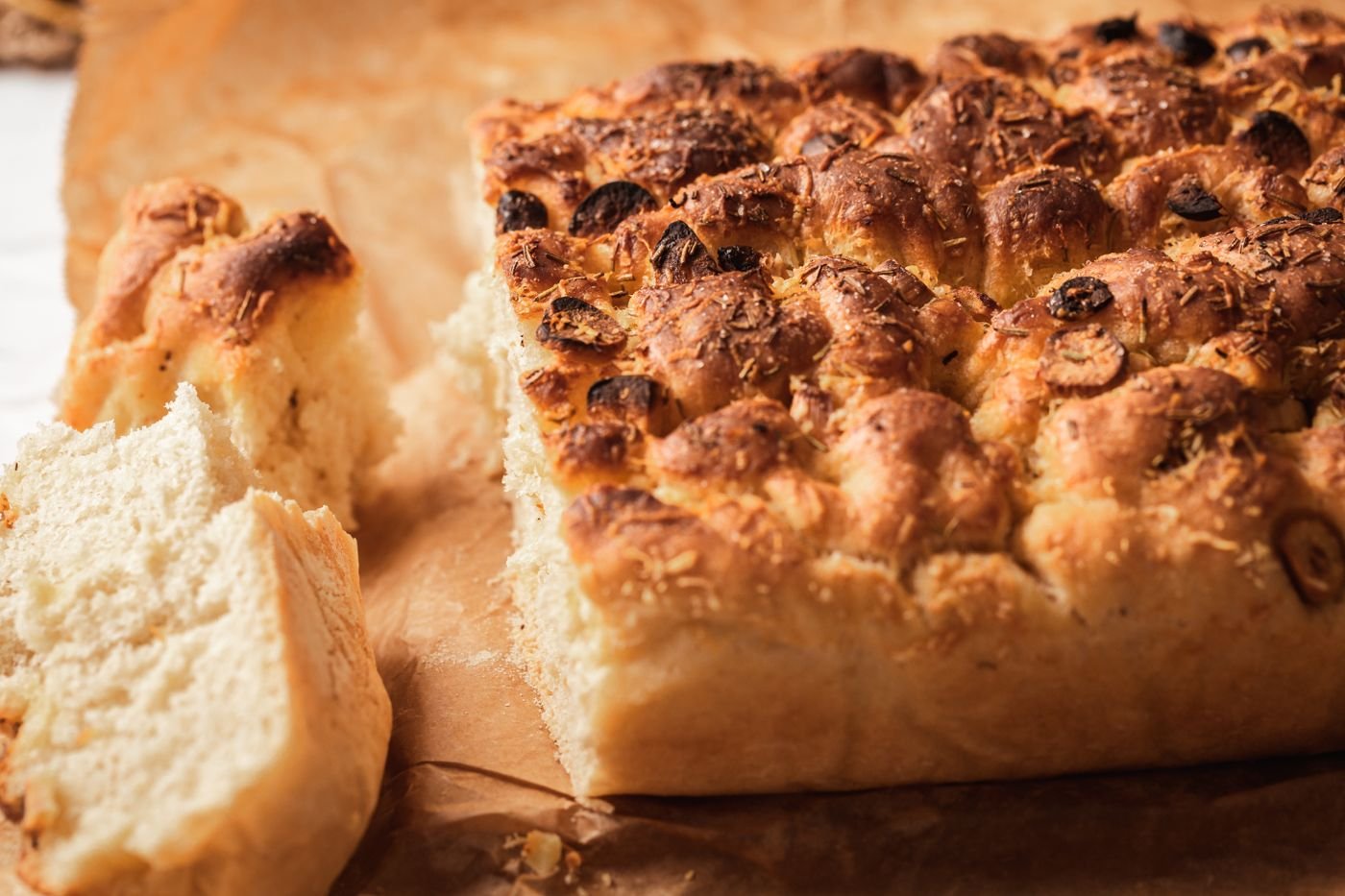 Golden Dimpled Focaccia Slab