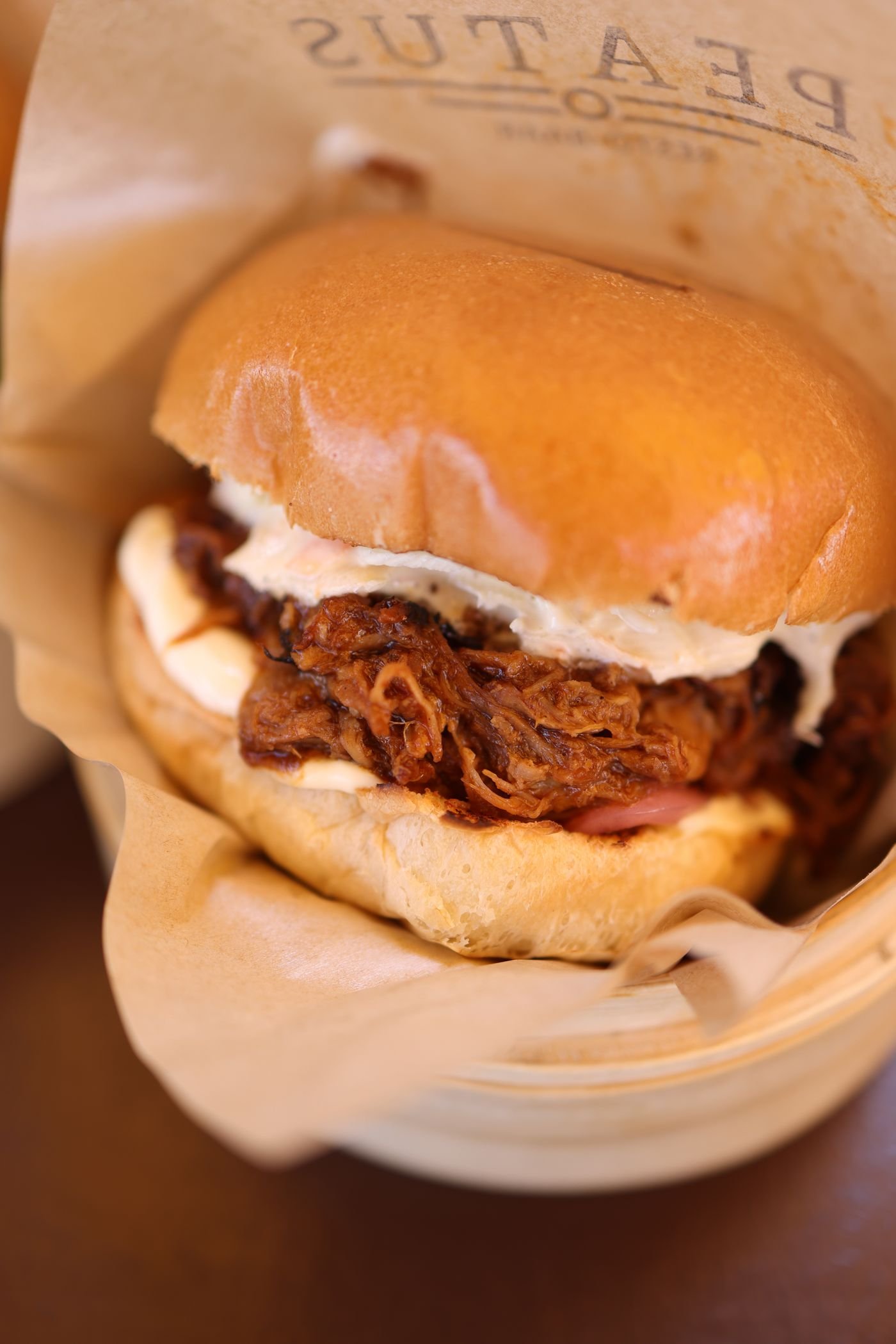 Saucy Pulled Pork on Brioche