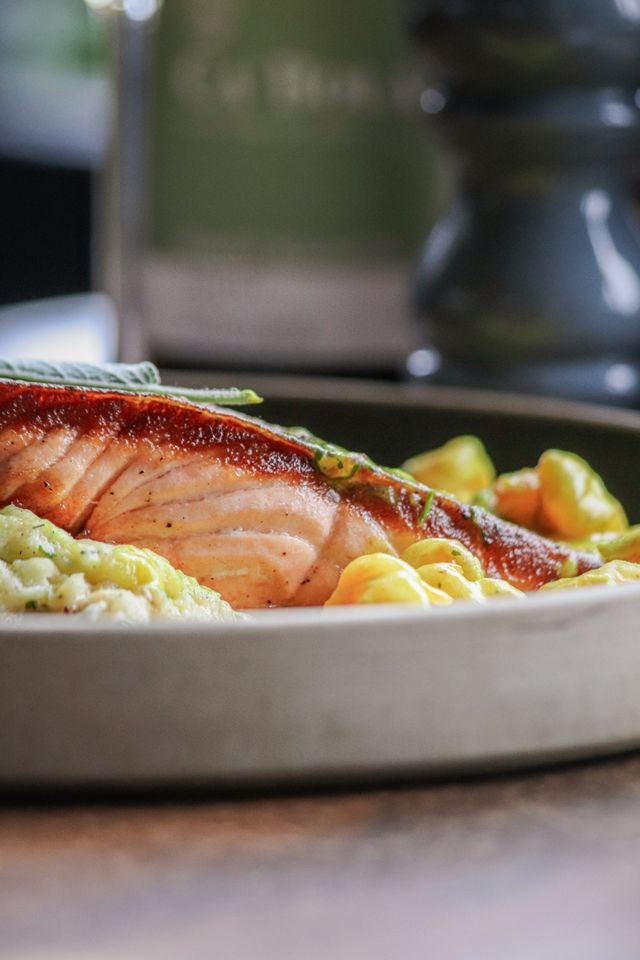 Crispy Salmon with Roasted Vegetables