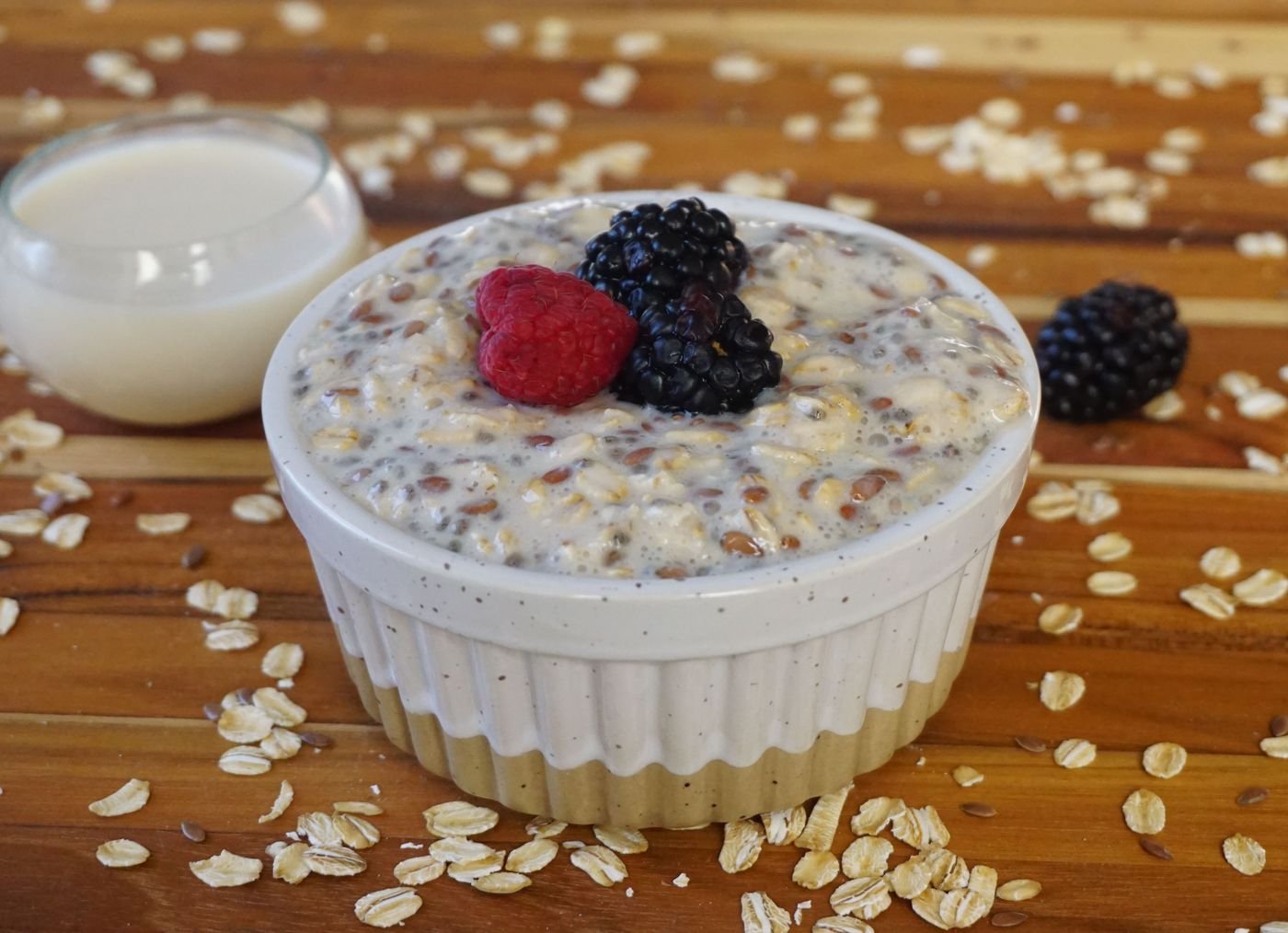 Creamy Raspberry Oat Pudding