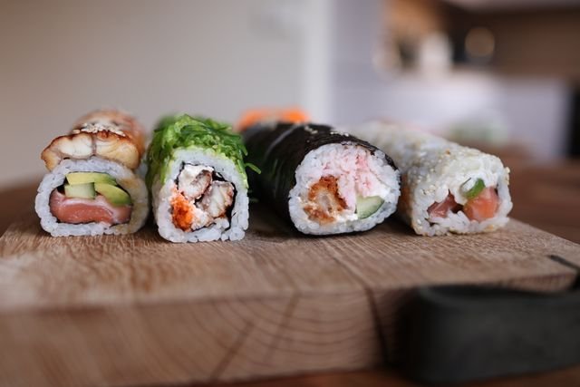Cucumber Avocado Maki Rolls