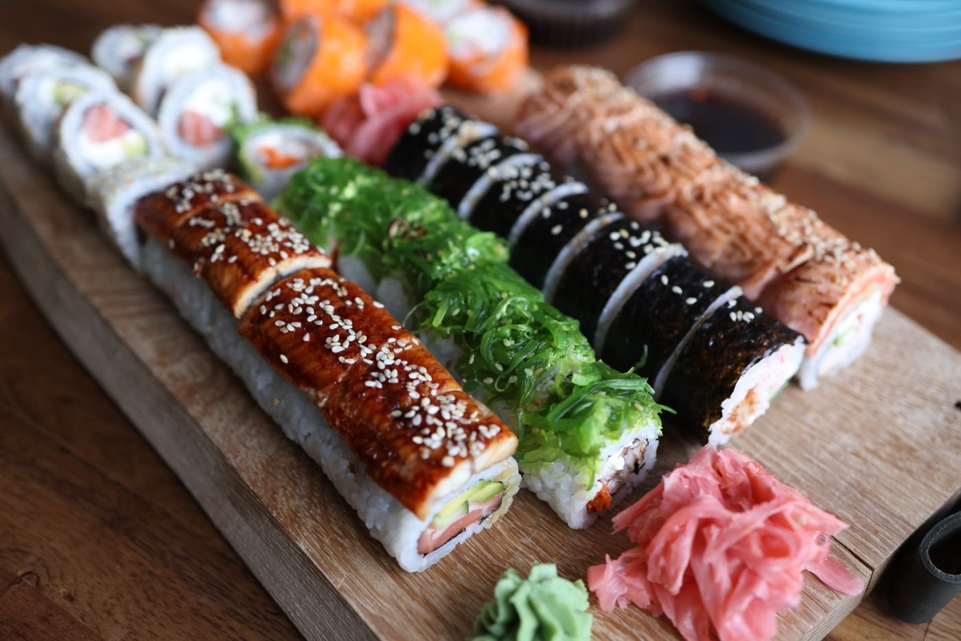Eel and Cucumber Maki Platter