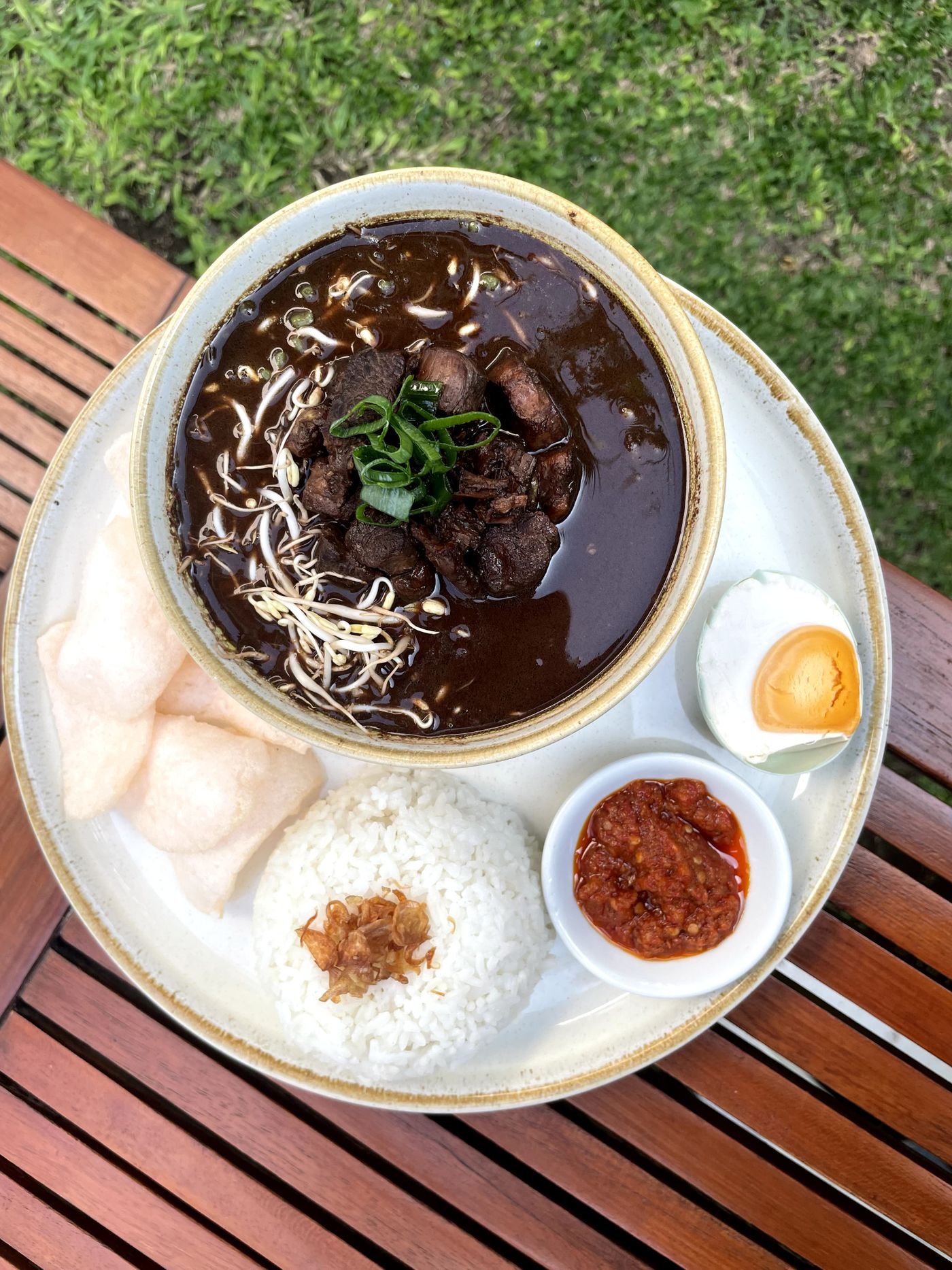 Dark Beef Rawon with Salted Egg