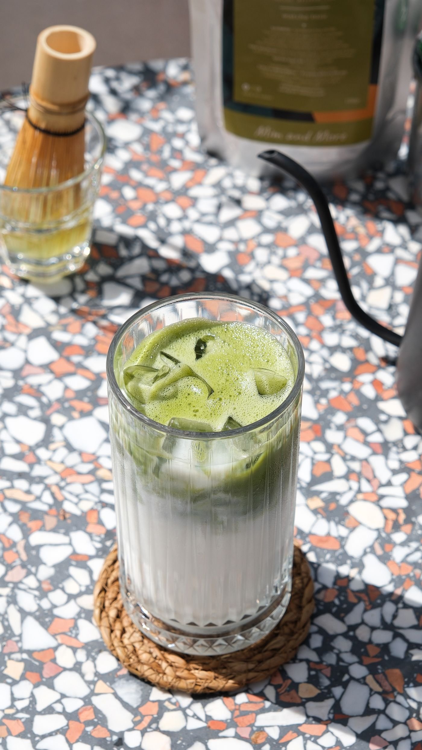 Iced Matcha Latte with Oat Milk