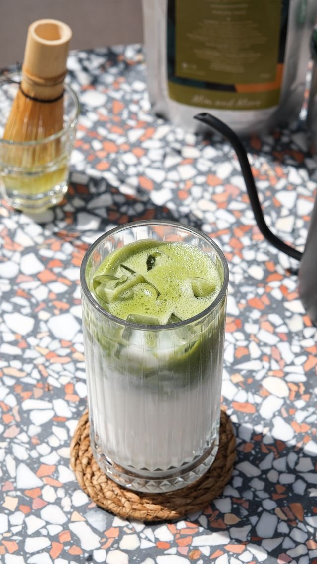 Iced Matcha Latte with Oat Milk