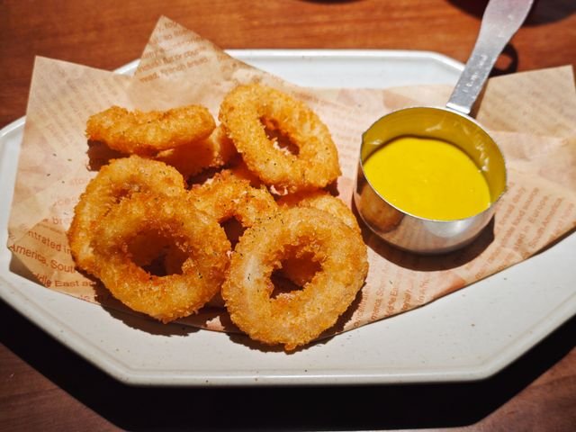 Onion Rings with Whole Grain Mustard Dip
