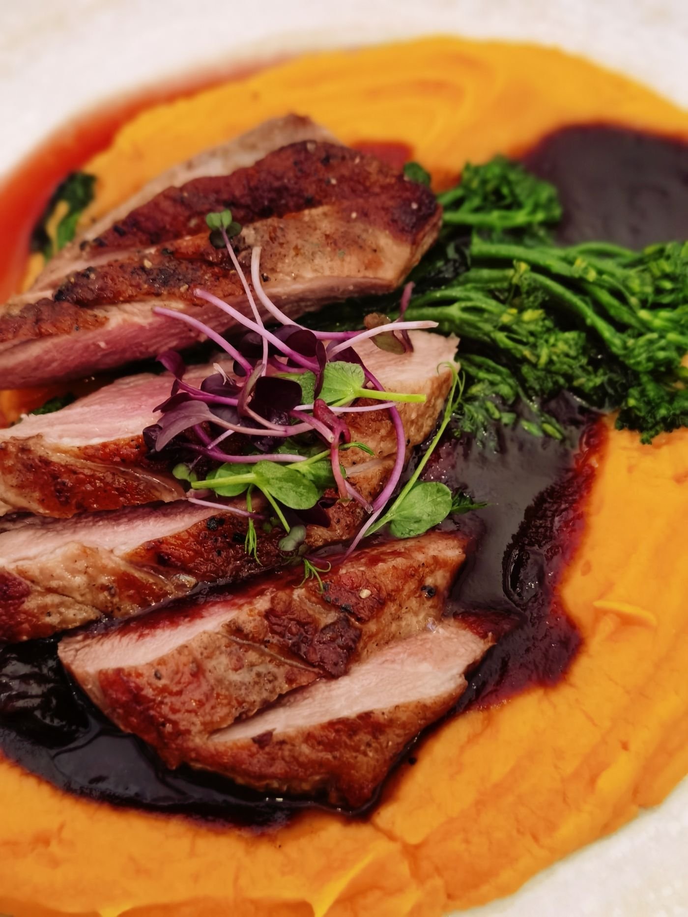 Orange Glazed Duck with Broccolini
