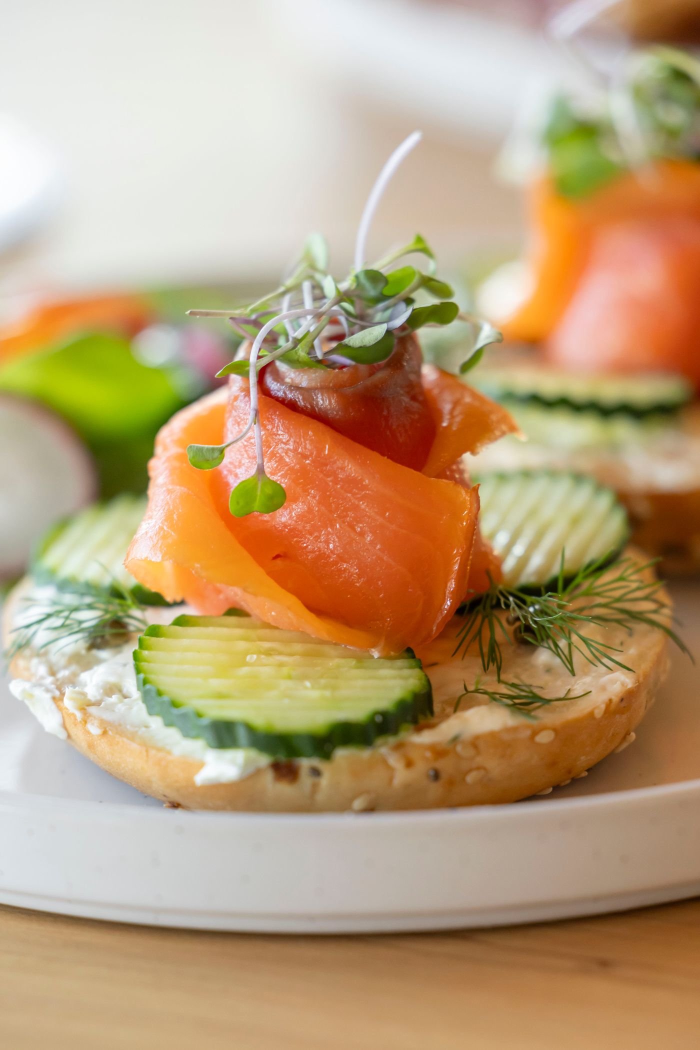 Open-Face Salmon Bagel