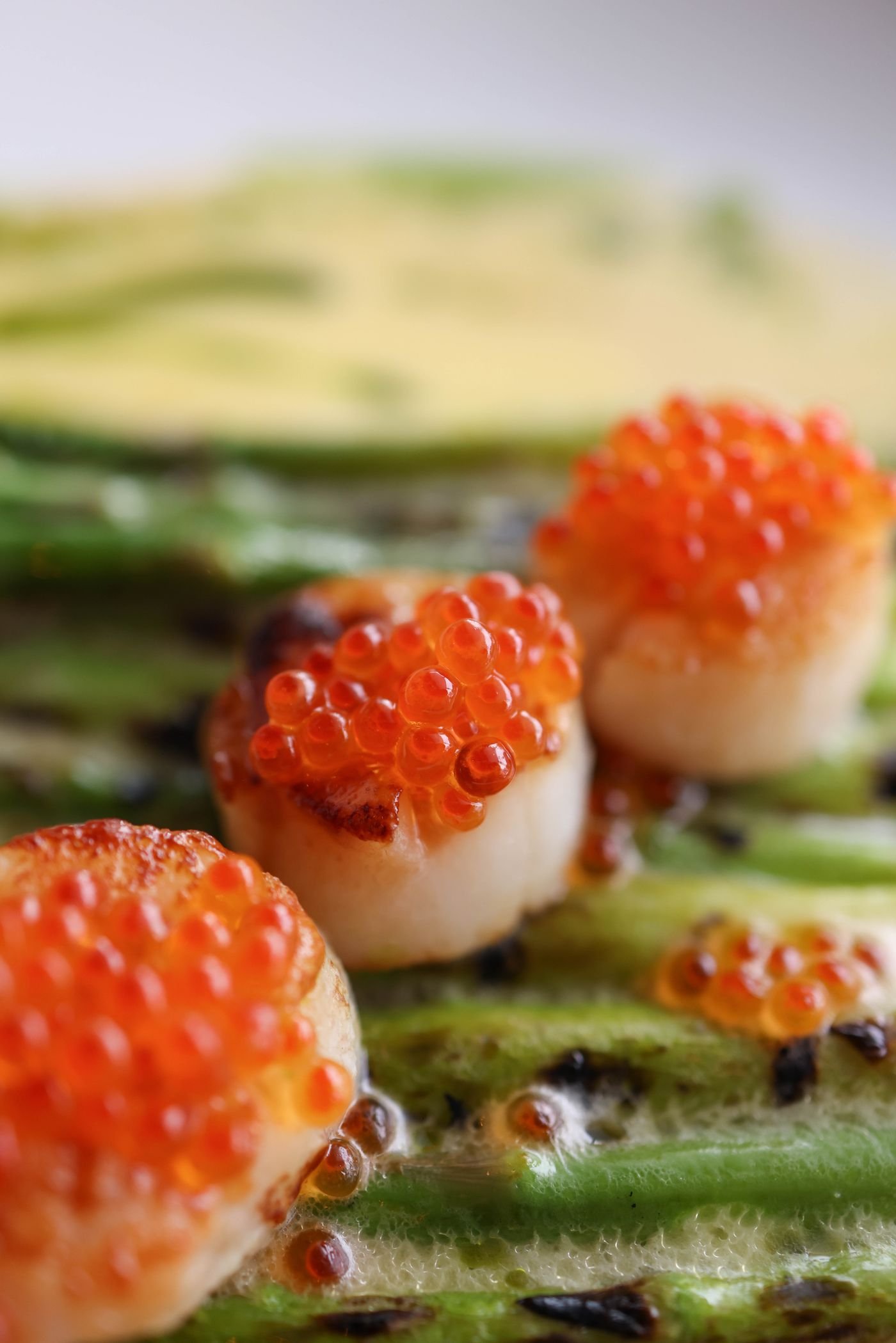 Scallops with Salmon Roe