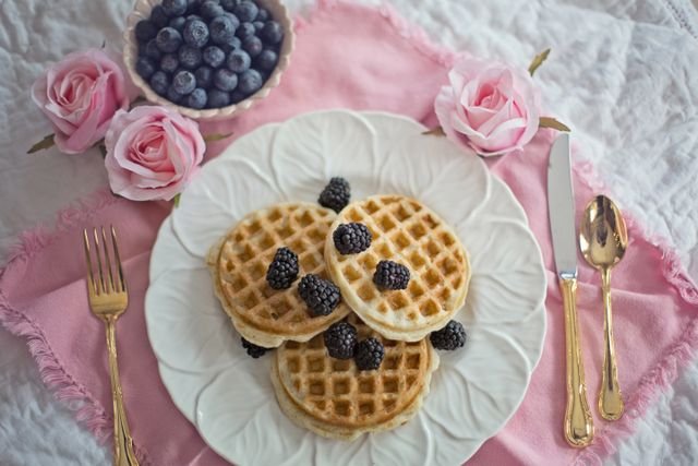 Blueberry Buttermilk Mini Waffles