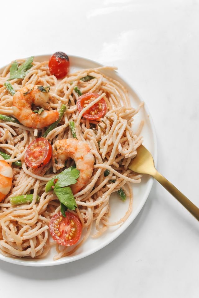 Garlic Shrimp Spaghetti Pomodoro