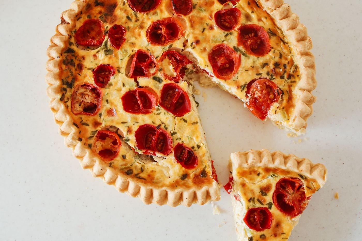 Cherry Tomato Herb Quiche