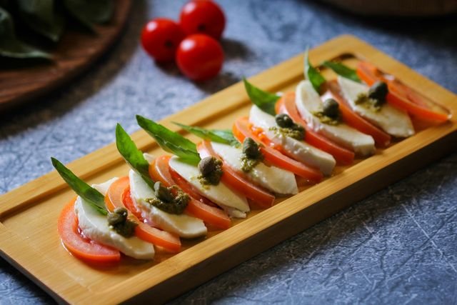 Caprese Skewers on a Board