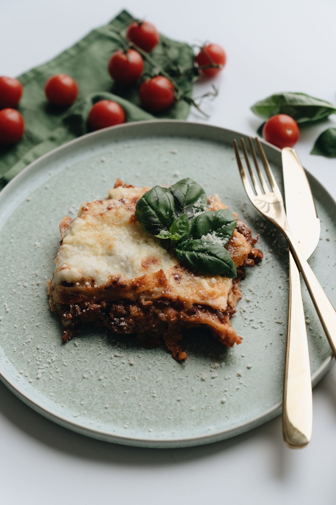 Basil Crowned Beef Lasagna