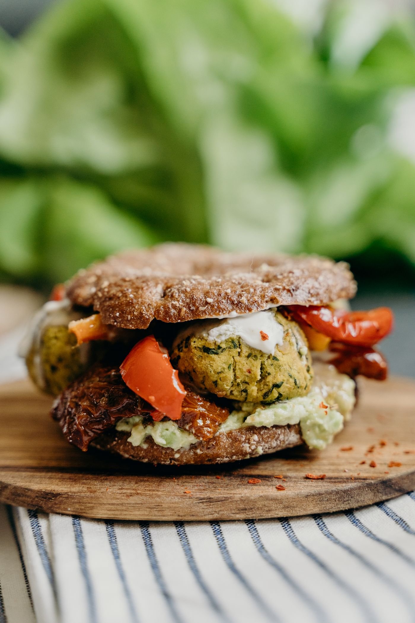 Falafel Burger with Yogurt Sauce
