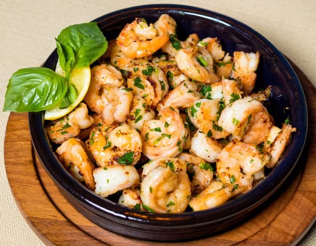 Garlic Butter Shrimp with Basil