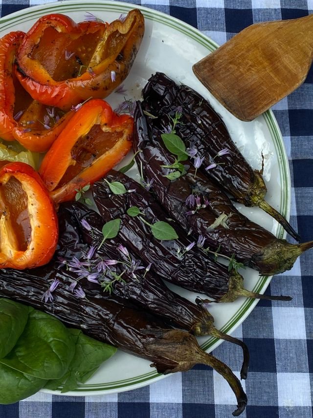 Charred Eggplant and Pepper Plate